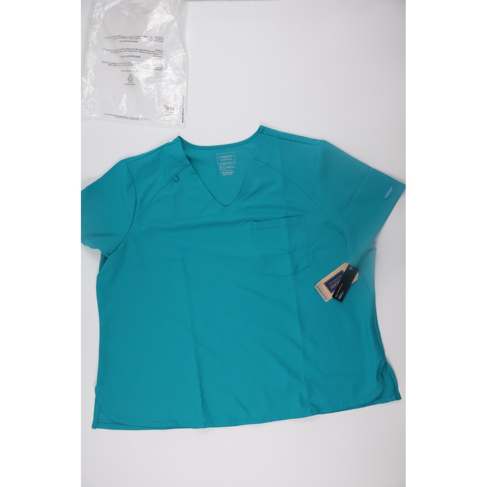 Cherokee Scrub Top Originals Ultra 3XL Teal Blue Medical Workwear